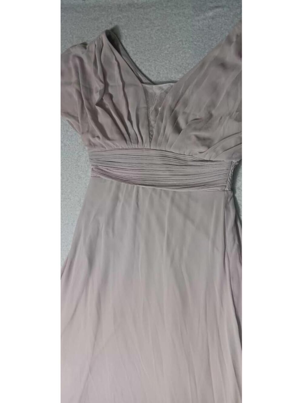 Ever Pretty Maxi Dress Womens Size 2XL Light Gray Mesh Vneck Flare Sleeves Flowy - Picture 7 of 11